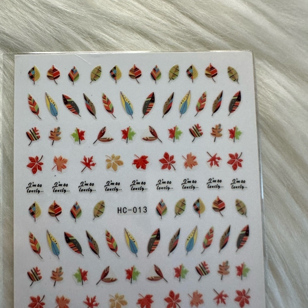Colorful Leaf Nail Art Stickers